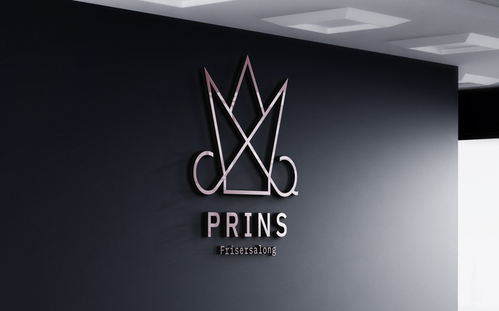 Prins Frisersalong: Logotyp på vägg